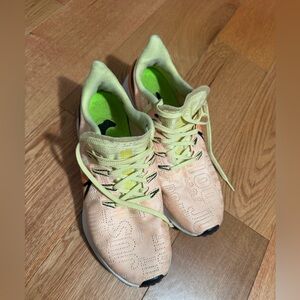 Nike Peach and Neon Green Sneakers